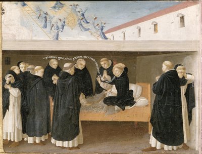 De dood van St. Dominic, van het predellapaneel van de kroning van de Maagd, ca. 1430-32 door Fra Angelico